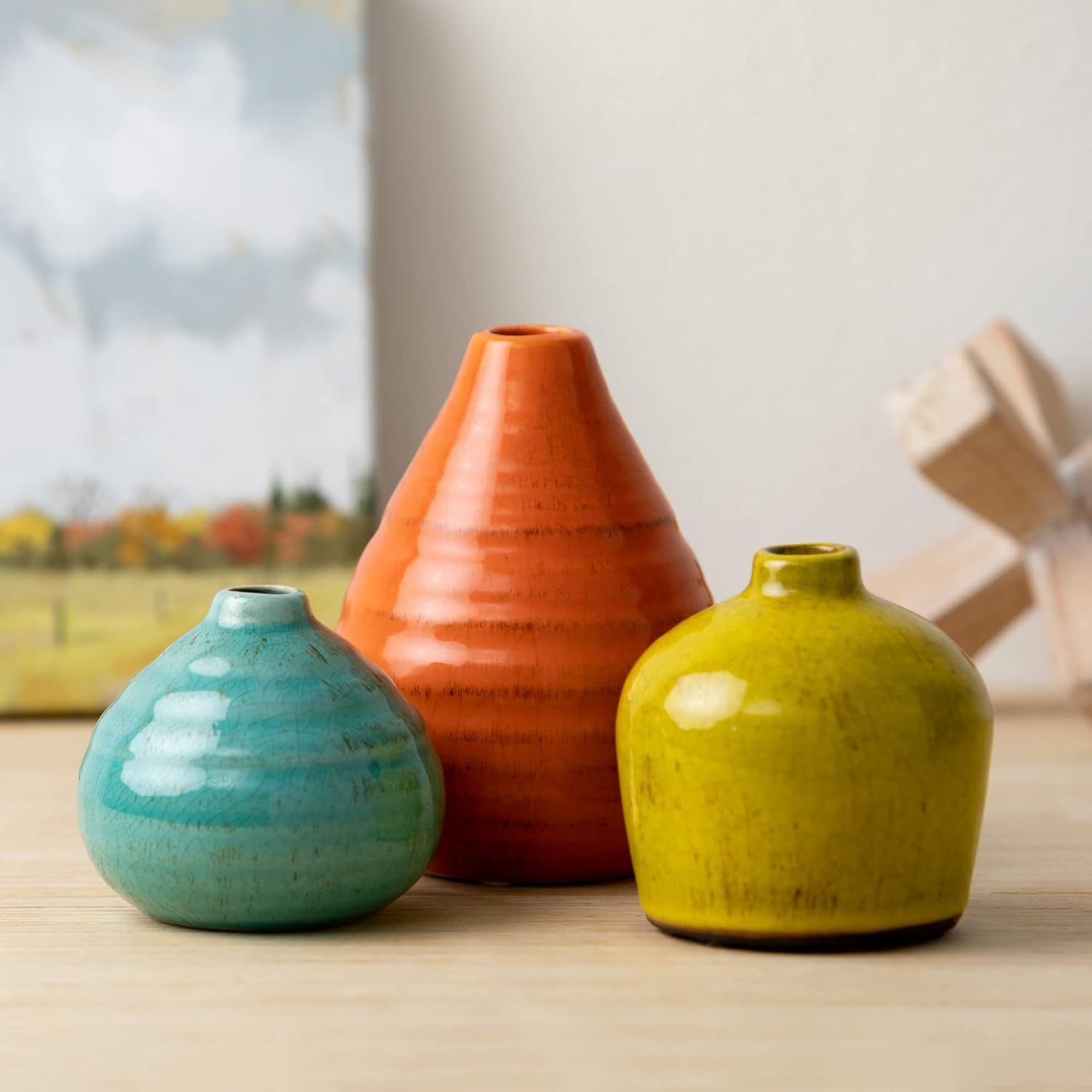 Ceramic Vase Set, Rustic Home Décor